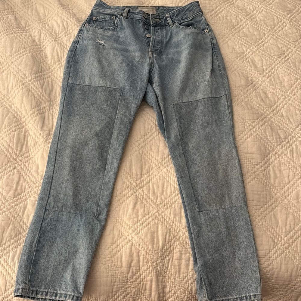 Everlane Curvy 90s Cheeky Jeans Patched Blue